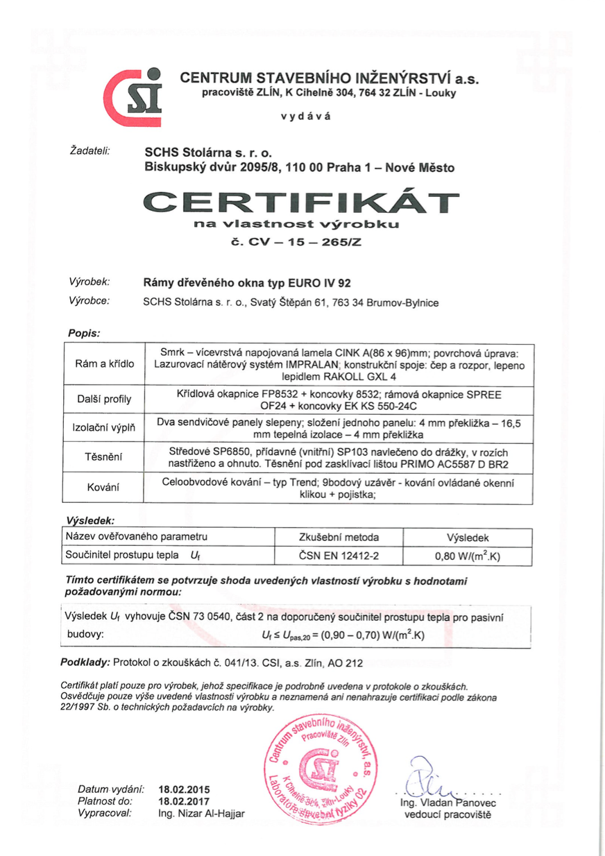 Certifikát IV92